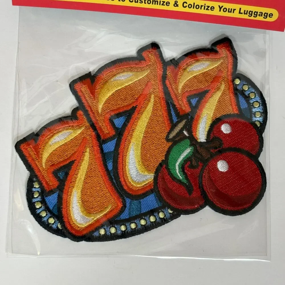 Lucky 7 Embroidered Patch Adhesive Cherries Casino Vegas Winner USA